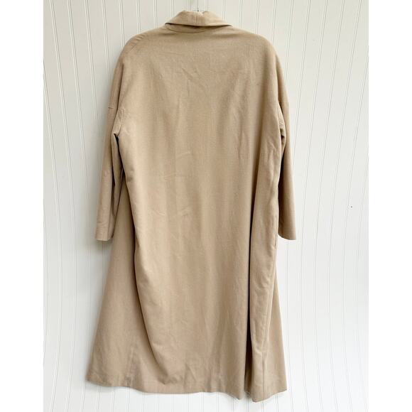 AYR The Robe Jacket Coat Tan Camel Shawl Collar Wool Blend Longline Medium - Picture 4 of 11